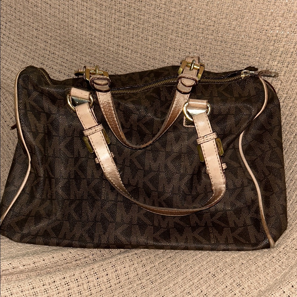 Michael Kors Black and Tan Satchel